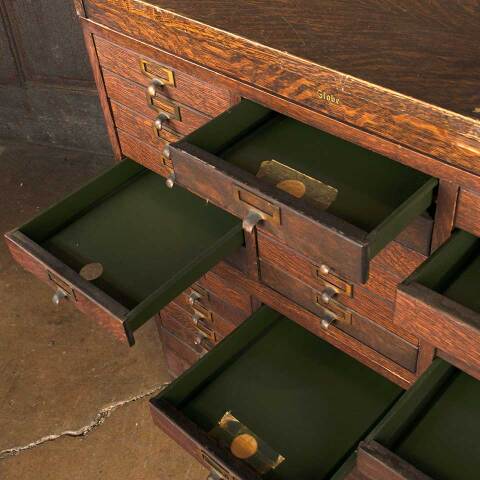 #53964 Antique Oak Globe Stackable Storage Unit image 4