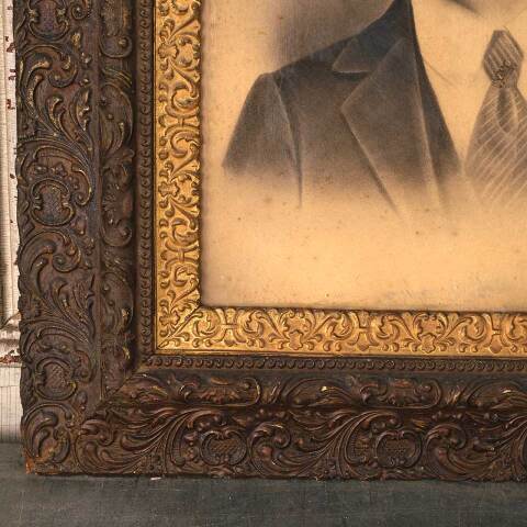 #53969 26x30 Antique Wood & Gesso Picture Frame image 5