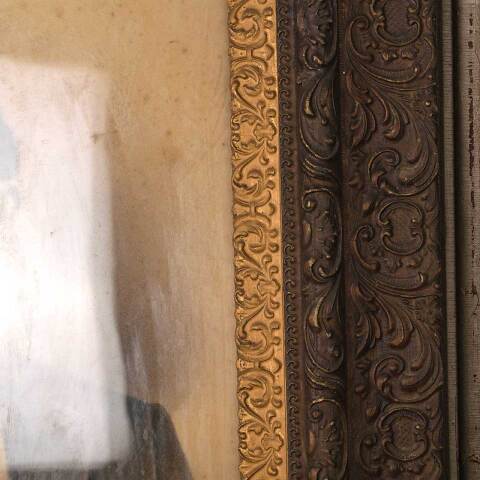 #53969 26x30 Antique Wood & Gesso Picture Frame image 6