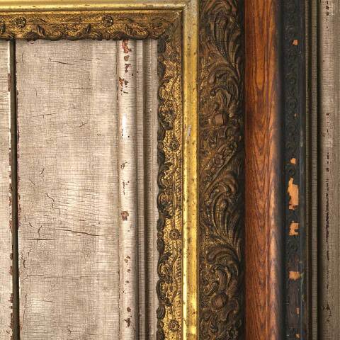 #53970 28x32 Antique Wood & Gesso Picture Frame image 5