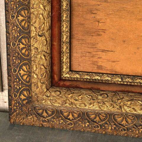 #53971 33x37 Antique Wood & Gesso Picture Frame image 3