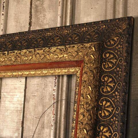 #53971 33x37 Antique Wood & Gesso Picture Frame image 6