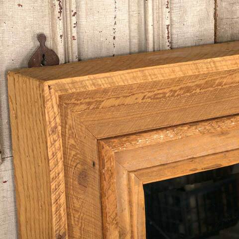 #53986 37x41 Rustic Wood Framed Beveled Mirror image 3