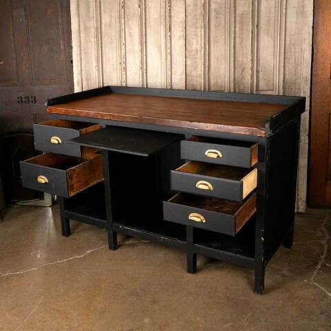 #53987 Antique Work Table Bench w/ Drawers image 3