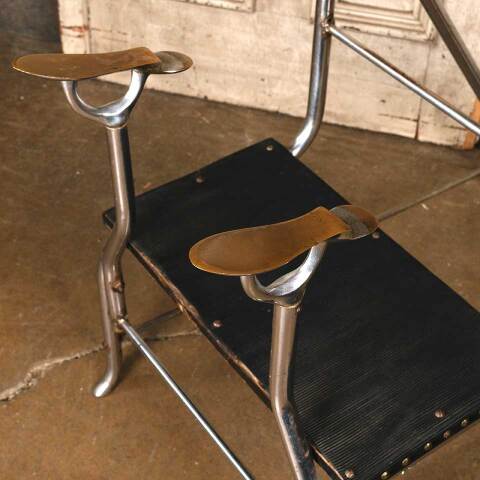 #53991 Vintage Paidar Chrometube Shoeshine Stool image 3