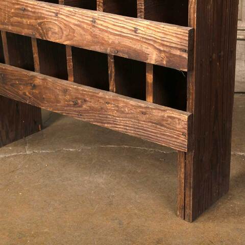 #53992 30x72 Primitive Pine Wood Parts Bin Cabinet image 4