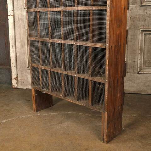 #53992 30x72 Primitive Pine Wood Parts Bin Cabinet image 7