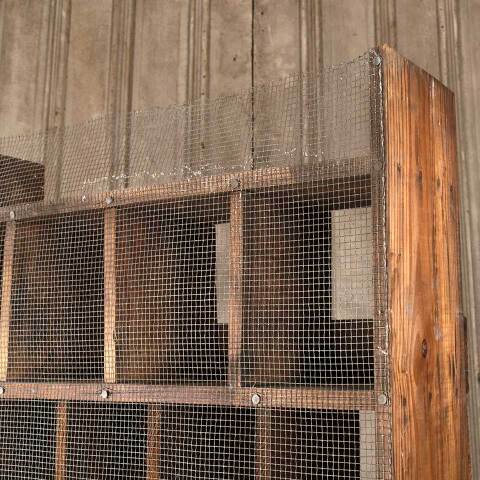 #53992 30x72 Primitive Pine Wood Parts Bin Cabinet image 8