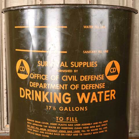#53998 Antique Dept of Defense Survival Water Barrel image 2