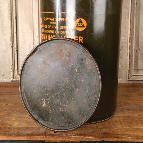#53998 Antique Dept of Defense Survival Water Barrel image 7