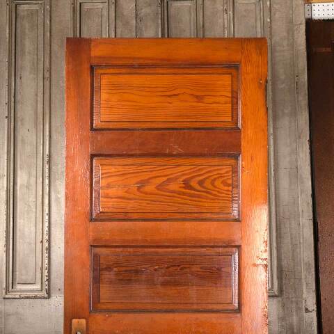 #54001 31x80 Antique 5 Panel Interior Pine Door image 5