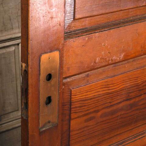 #54001 31x80 Antique 5 Panel Interior Pine Door image 8