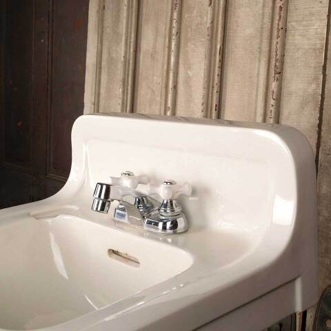 #54038 Antique CRANE Porcelain Bathroom Sink image 5