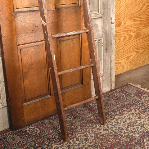 #54046 19x94 Antique Seven Rung Wood Ladder image 3