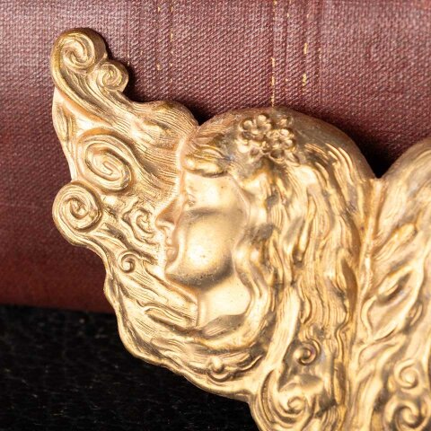 #54063 Art Nouveau Stamped Brass Sash Buckle image 3