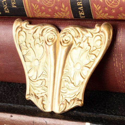 #54065 Art Nouveau Stamped Brass Sash Buckle image 2