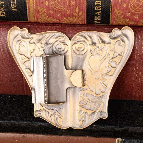 #54065 Art Nouveau Stamped Brass Sash Buckle image 6