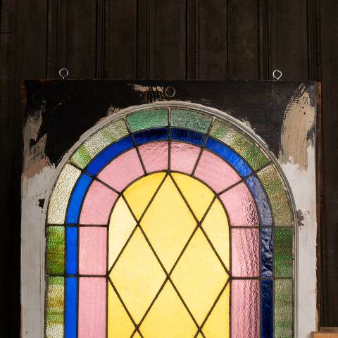 #54073 28x40 Antique Stained Glass Window image 6