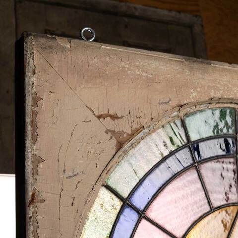 #54073 28x40 Antique Stained Glass Window image 3