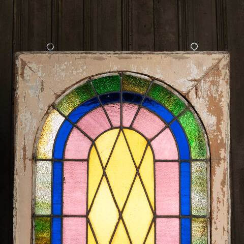 #54074 25x39 Antique Stained Glass Window image 5