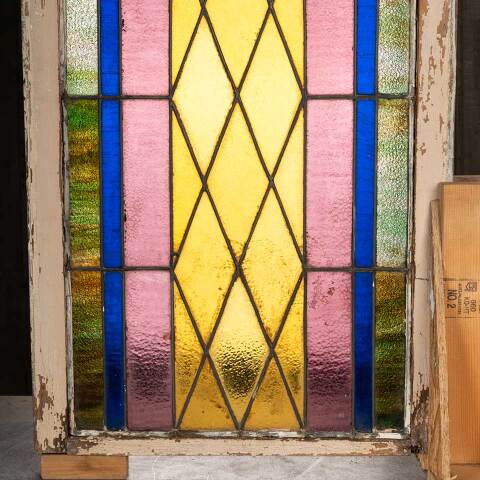 #54074 25x39 Antique Stained Glass Window image 6