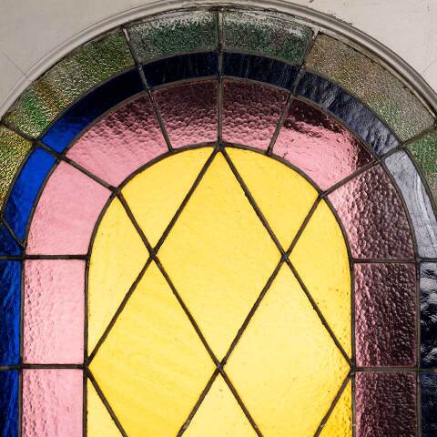 #54075 28x40 Antique Stained Glass Window image 8