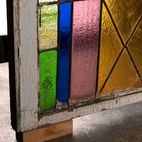 #54075 28x40 Antique Stained Glass Window image 4