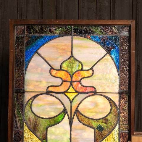 #54082 21x35 Antique Stained Glass Window image 2