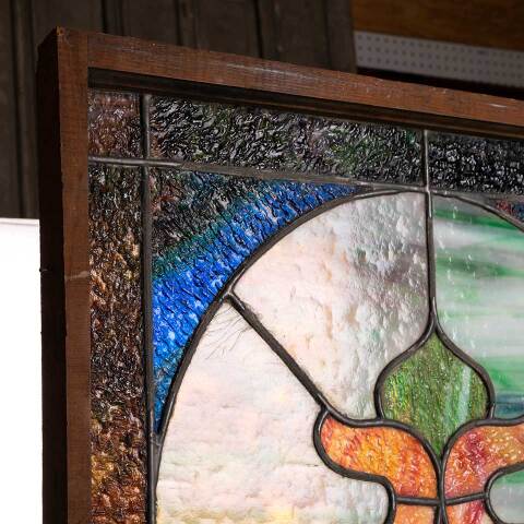 #54082 21x35 Antique Stained Glass Window image 5