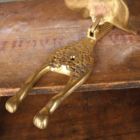 #54085 4x10 Brass Fox Door Knocker Hardware image 4
