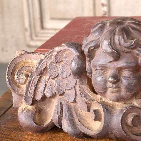 #54089 Cast Plaster Cherub Wall Hanging image 3