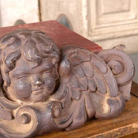 #54089 Cast Plaster Cherub Wall Hanging image 4