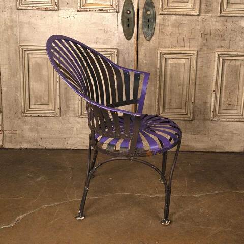 #54097 Antique Francois Carre Metal Garden Chair image 5
