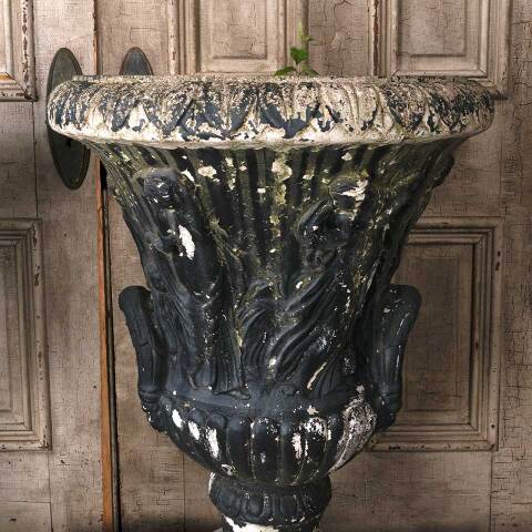 #54111 Large Vintage Cast Concrete Garden Urns image 5