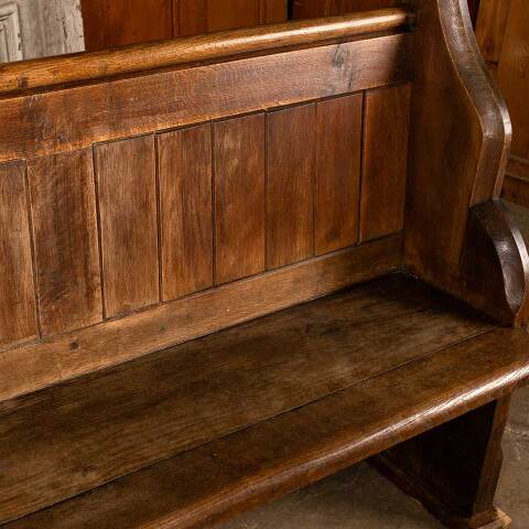 #54126 57x48 Antique Wood Church Pew Bench image 2