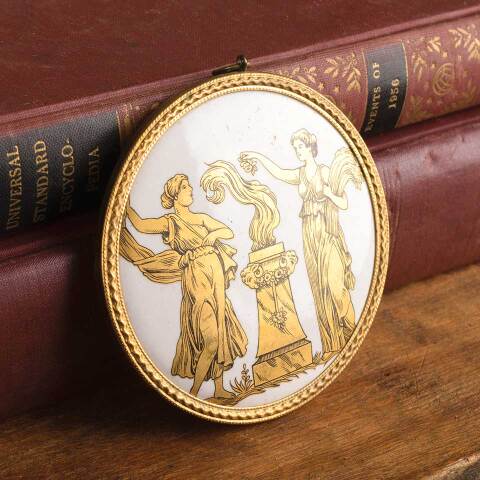 #54135 Set of 3 Enameled Plaster & Brass Medallions image 6