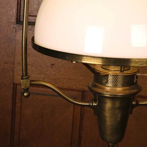 #54166 Converted Single Bulb Brass Oil Chandelier image 8