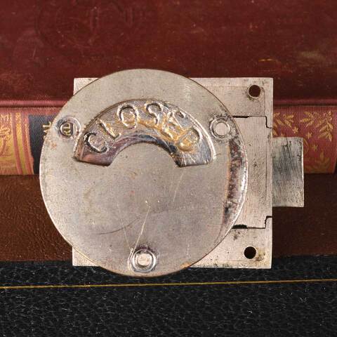 #54188 Vintage Bathroom Stall Door Lock Hardware image 3