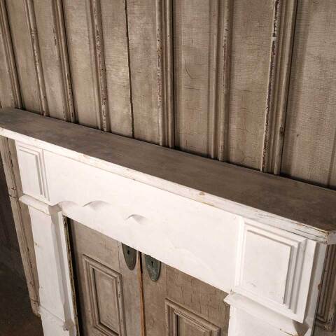 #54216 60x52 Antique Painted Wood Fireplace Mantel image 7
