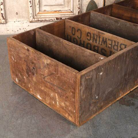 #54287 27x13 Antique Wood Crate With Dividers image 2