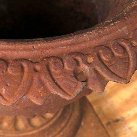 #54299 21" Antique Cast Iron Garden Urn Planter image 6