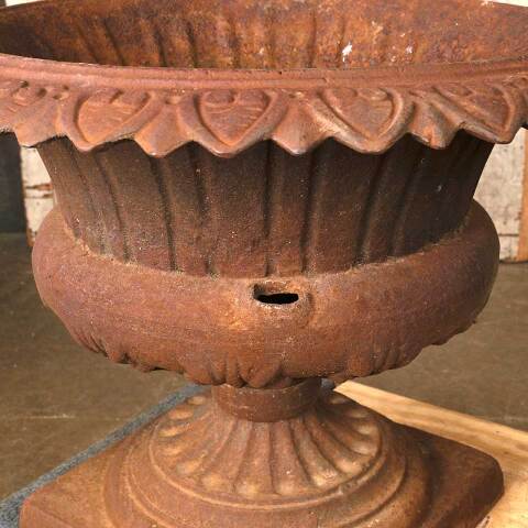 #54299 21" Antique Cast Iron Garden Urn Planter image 7