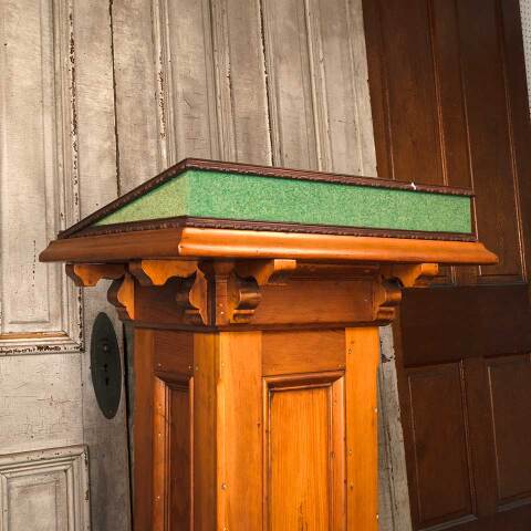 #54303 43" Antique Pine Wood Podium Lectern Stand image 2