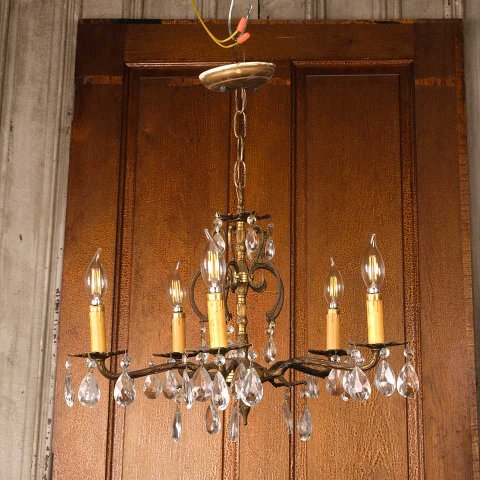 #54305 21" Antique 5 Bulb Chandelier Light Fixture image 2