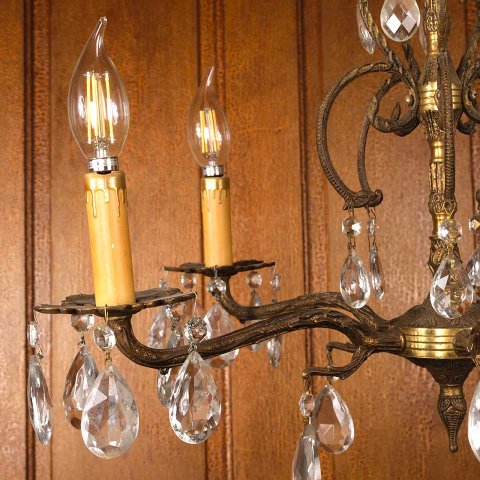 #54305 21" Antique 5 Bulb Chandelier Light Fixture image 3