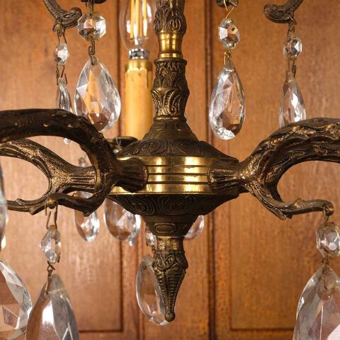 #54305 21" Antique 5 Bulb Chandelier Light Fixture image 4