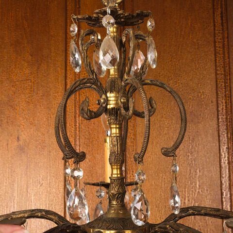 #54305 21" Antique 5 Bulb Chandelier Light Fixture image 5