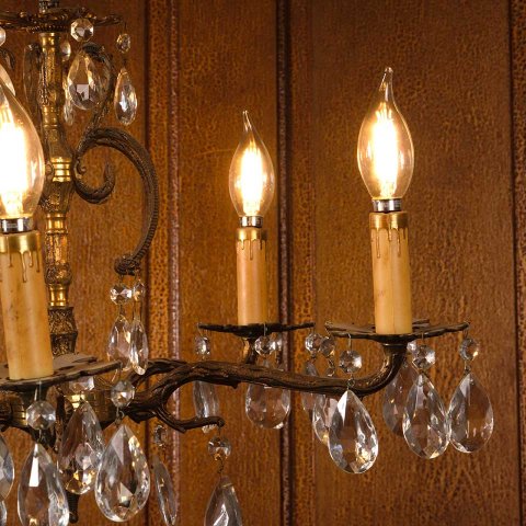 #54305 21" Antique 5 Bulb Chandelier Light Fixture image 8