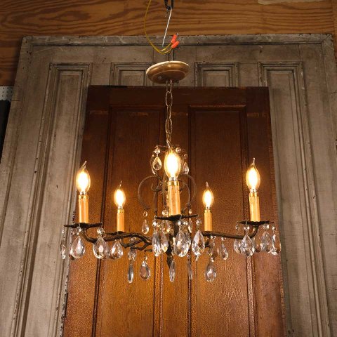 21" Antique 5 Bulb Chandelier Light Fixture
