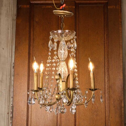 18" Antique 5 Bulb Chandelier Light Fixture